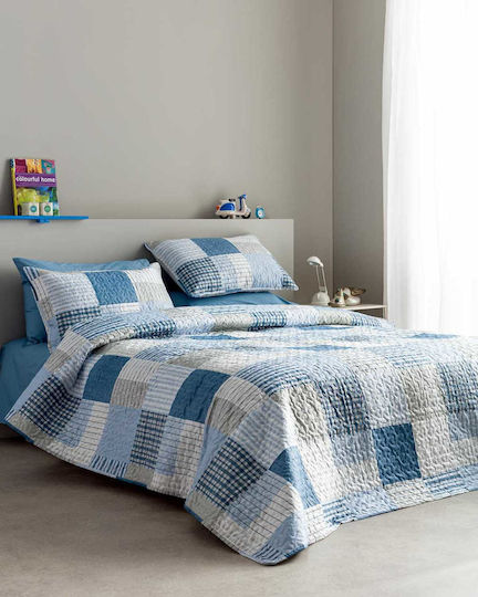 Vesta Home Κουβερλί Υπέρδιπλο Microfiber Μπλε 220x230cm