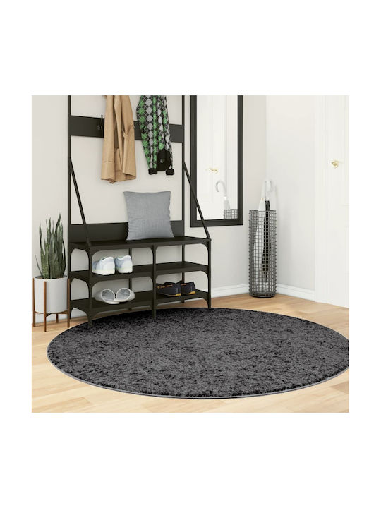 vidaXL Oviedo Rug Round Charcoal