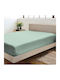 Sheet Super-Double with Elastic 160x200+25cm Light Green 1pcs