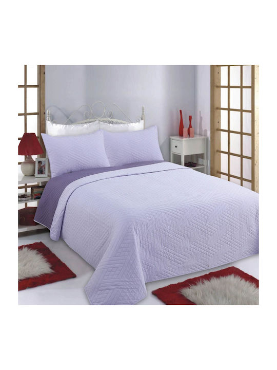 Silk Fashion Diamond Σετ Κουβερλί Υπέρδιπλο Lila/purple 220x240cm 3τμχ
