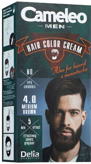 Delia Cosmetics Cameleo Men Hair Dye without Ammonia 4.0 Brown 30ml