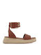 Damenplattformen Tabac Braun