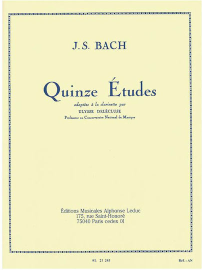 Alphonse Leduc J.s.bach - Quinze Etudes