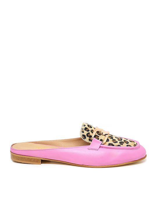 Bigshoes Ga1150-17 Leather Mule Pink