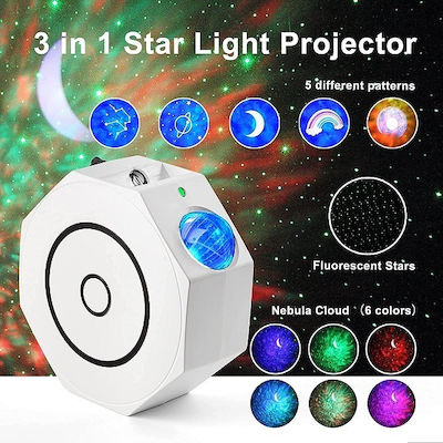 Octagon Galaxy Galaxy Nachtlicht Projektor Fernbedienung Musik Lautsprecher Bluetooth Mond Regenbogen Laser