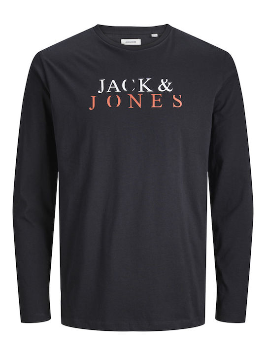 Jack & Jones Ανδρική Μπλούζα Μακρυμάνικη Μαύρη