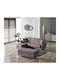 Living Room Furniture Set Couch & Stool Gray