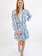 Brak Mini Dress with Ruffle Blue