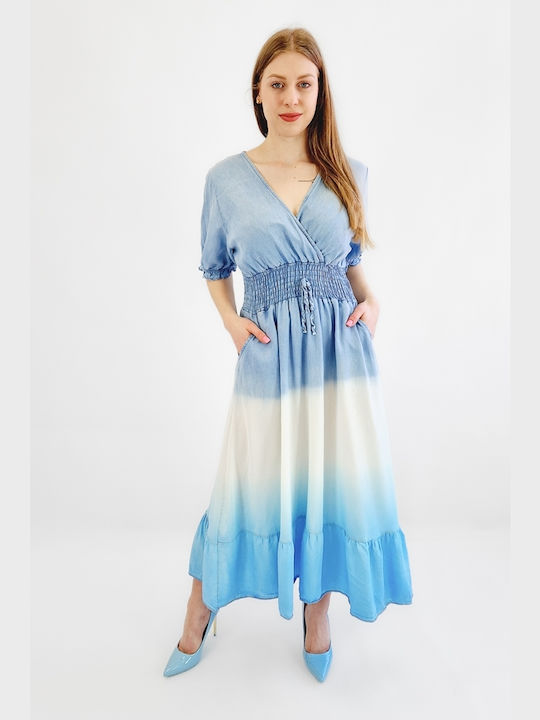 Brak Maxi Rochie Denim-blue