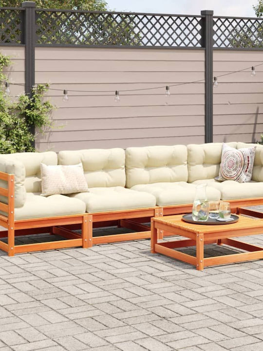 Garten- und Outdoor-Möbelsets 5 Stück Braune mit Kissen