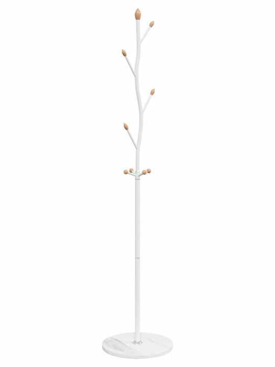 vidaXL Metallic Coat Rack White 37x37x177cm