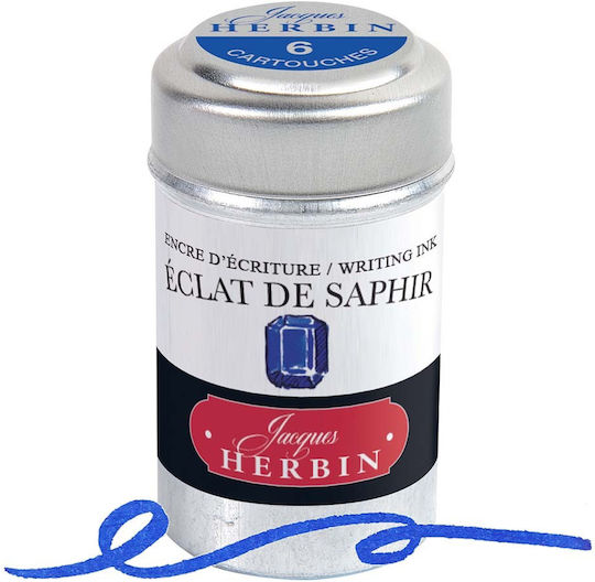 Касети с мастило Jacques Herbin 6бр Eclat De Saphir 20116t