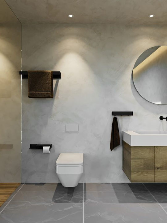Verdi Wall Mounted Bathroom Shelf Metallic 50x9.3x10cm White