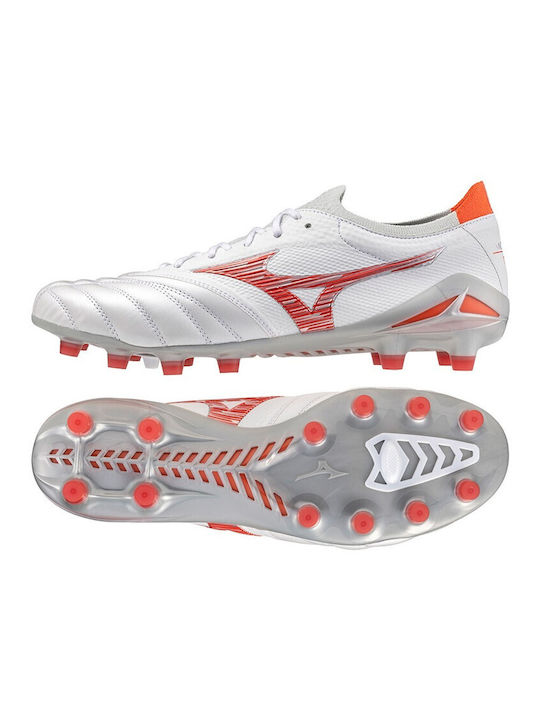 Mizuno Morelia Neo Vi Beta Japan Md Χαμηλά Ποδοσφαιρικά Παπούτσια με Τάπες Λευκά