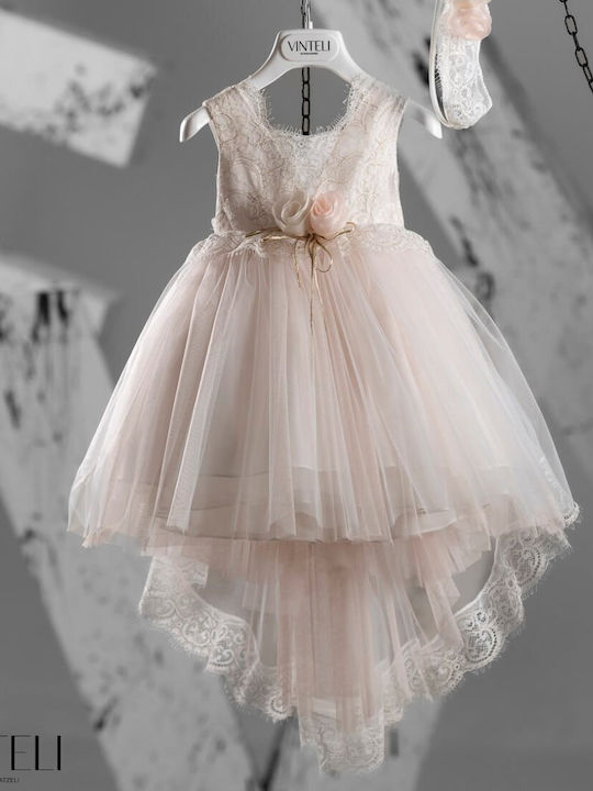 Vinte li Ecru Taufkleidung für Mädchen mit Haar-Accessoires & Kleid 2 Stück