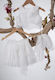 Makwedding Ecru Baptism Clothes Set with Hair Accessories Top & Skirt with Lace Makwedding 3 Pieces