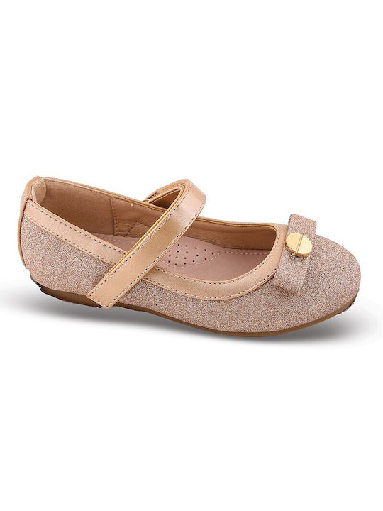 SmartKids Kids Anatomic Leather Ballerinas with Hoop & Loop Closure G