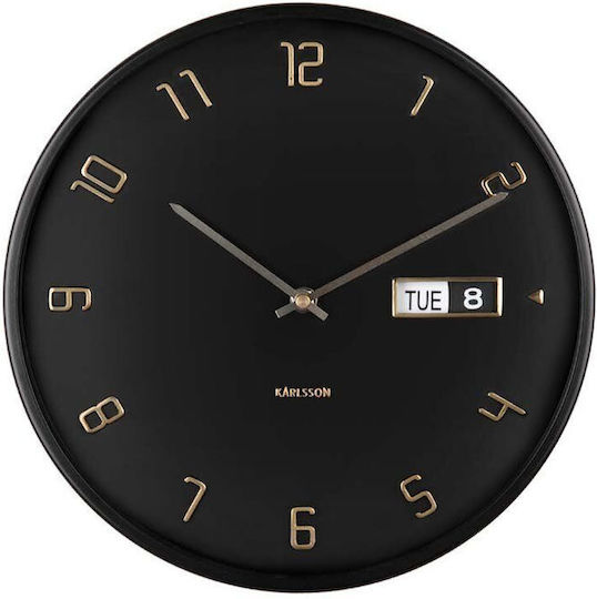 Karlsson Wanduhr Metallisch Schwarz 30x4.5cm