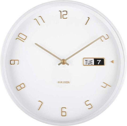 Karlsson Wall Clock Metallic White 30x4.5cm