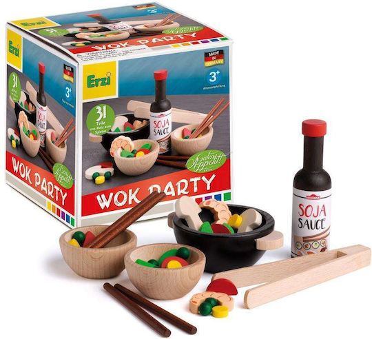 Erzi Hölzerne Abendessen Set Wok Party 122x123x125 Mm