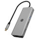 Icy Box IB-DK4012-CPD USB-C Docking Station mit HDMI 4K PD Ethernet und Verbindung 2 Monitore Gray