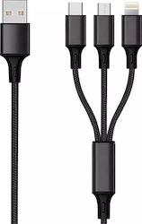 2GO Cablu USB la Lightning / Type-C / micro USB 3m 797154
