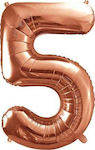 Party Deco Foil Balloon Number "5" 86cm Universal Rose Gold