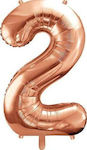 Party Deco Foil Balloon Number "2" 86cm Universal Rose Gold