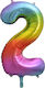 Godan Foil Balloon Number 2 Rainbow 85 Cm 1 Pie...