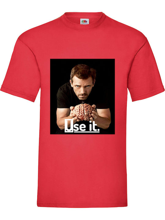 Fruit of the Loom Dr House T-shirt Κόκκινο Βαμβ...
