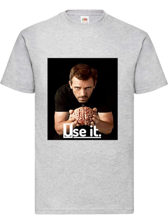 Fruit of the Loom Dr House T-shirt Γκρι Βαμβακερό
