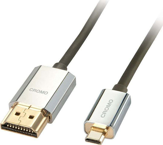 Lindy HDMI 2.0 Premium High Speed 4K 60Hz HDR Cable HDMI male - HDMI male 3m Ασημί