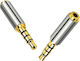 Mozos Converter 2.5mm / 3.5mm male to 2.5mm / 3.5mm female Silver 1pcs (MA3525)