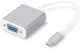 Digitus Converter USB-C / VGA / DIN male to USB-C / VGA / DIN female White 1pcs DA-70837