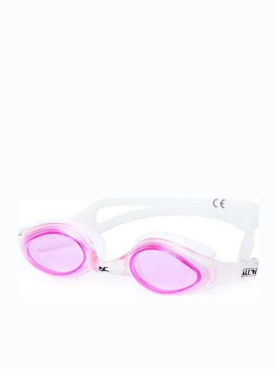 Alltoswim Γυαλιά Κολύμβησης Παιδικά με Αντιθαμβωτικούς Φακούς Ροζ