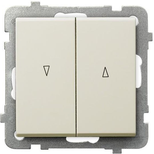Ospel Sonata Comutator De Perete Electric Încastrat Obturator Rulou Dublu Fără Ramă Ecru