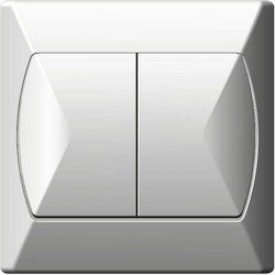 Ospel Akcent Recessed Wall Switch Double with F...