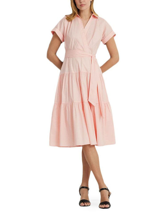 Ralph Lauren Dress Midi Rochie Pink