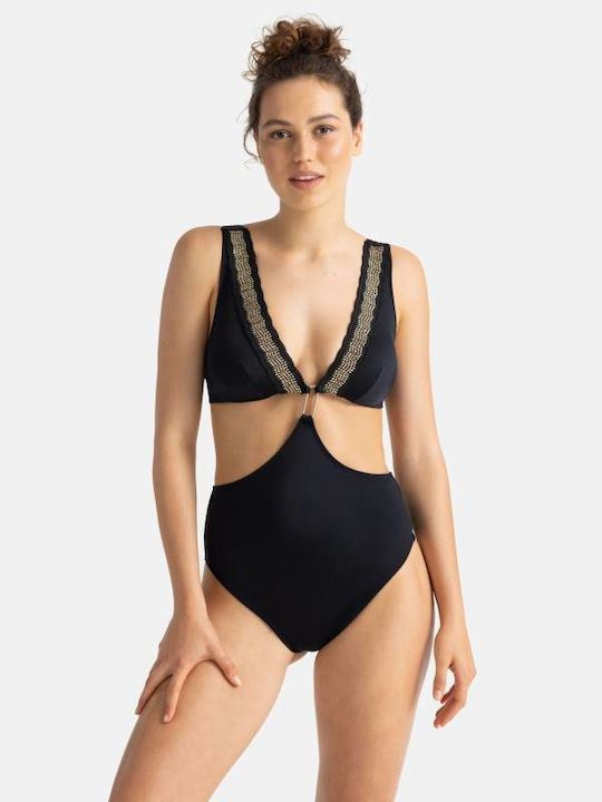 Dorina One-Piece Swimsuit with Cutouts Black