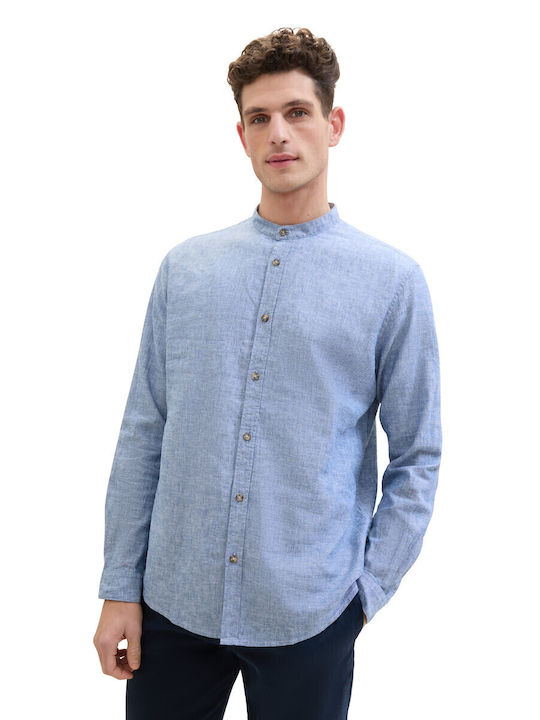 Long-sleeved Linen Shirt Leasure Blue