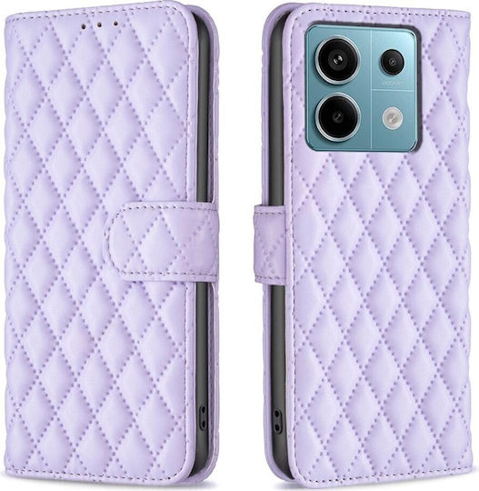 Binfen Diamond Lattice Wallet Δερματίνης Μωβ (Redmi Note 13 Pro 5G / Poco X6)