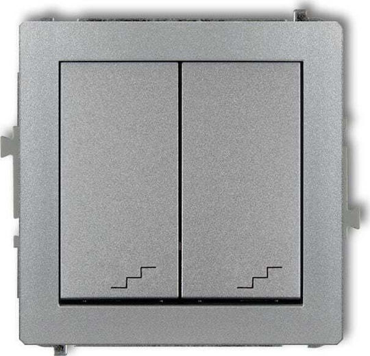 Karlik Recessed Wall Switch Lighting Two-Way without Frame Gray