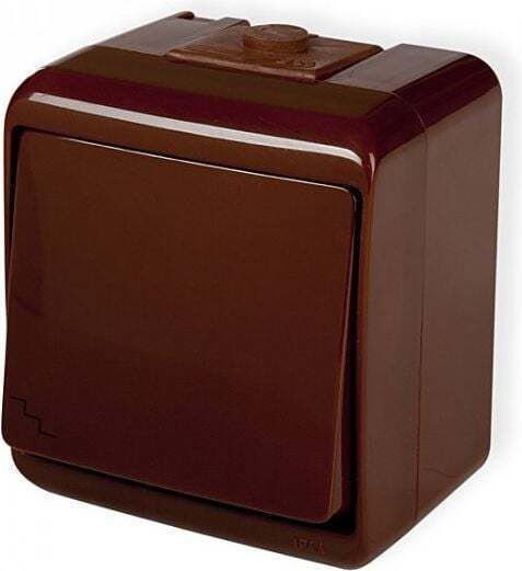 Karlik Waterproof Wall Switch Lighting with Frame Brown