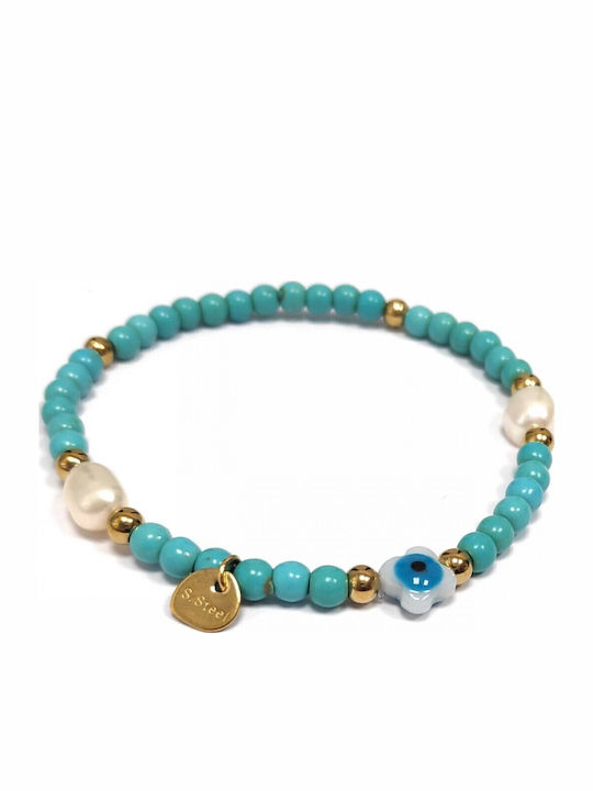 Karma Fashion Damen Armband mit Design Auge aus Stahl Vergoldet