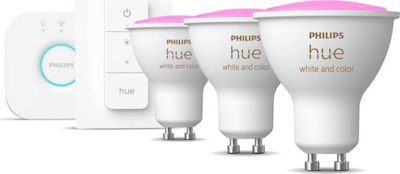 Philips Color Smart LED Bulbs 5W for Socket GU10 RGB 350lm 3pcs