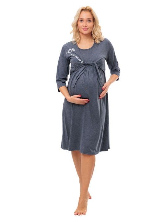 Nicoletta Νυχτικό Εγκυμοσύνης & Θηλασμού Γκρι