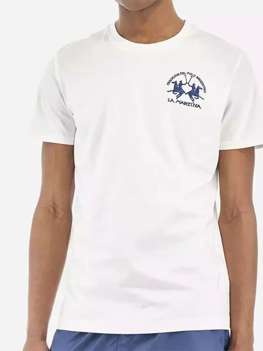 La Martina T-shirt Bărbătesc cu Mânecă Scurtă White