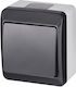 Elektro Plast Waterproof Wall Switch Lighting One-Way with Frame Gray