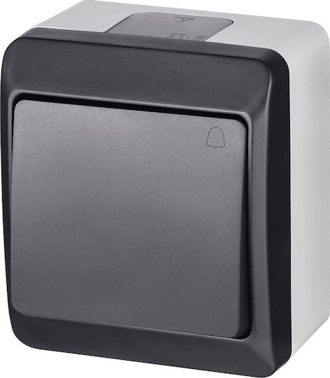 Elektro Plast Waterproof Wall Switch Lighting One-Way with Frame Gray