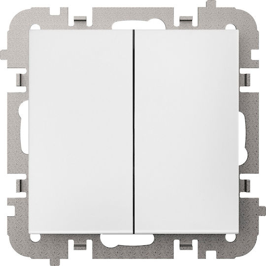 Elektro Plast Recessed Wall Switch Double Without Frame White